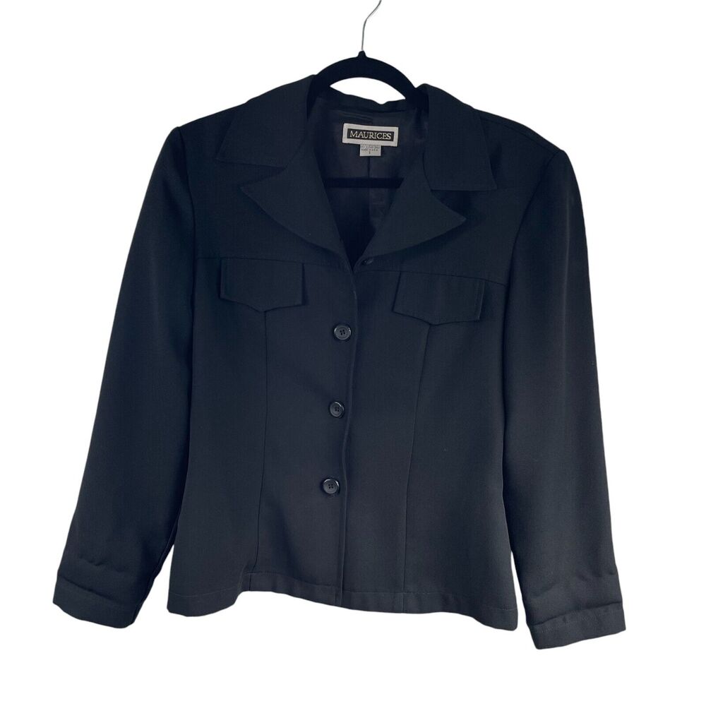 VTG 90s Y2K Women S Black Jacket Blazer Dark Academia Lined Office USA Gothic